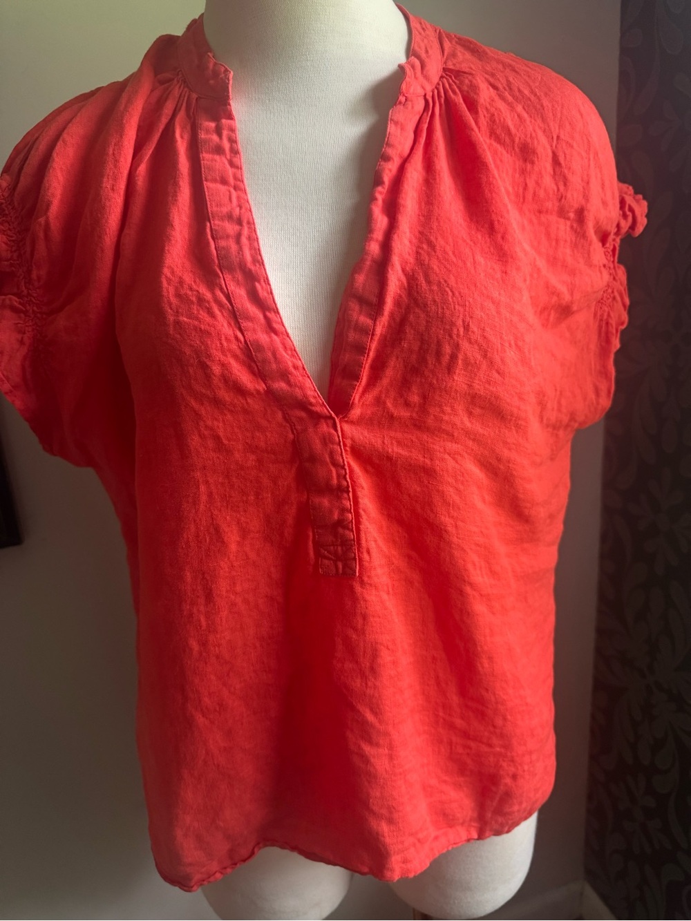 Pilcro by Anthropologie Tatum linen flutter sleeve blouse